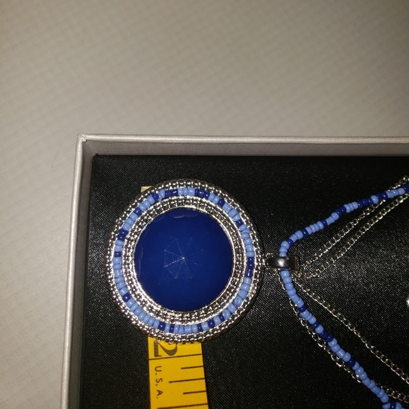 NWT Blue beaded Necklace w/Matching Earrings set - Picture 5 of 5